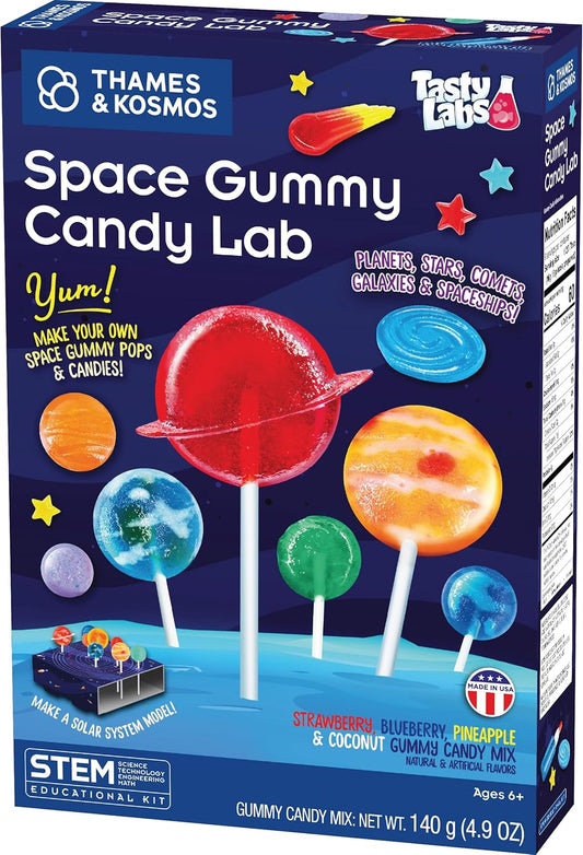 Thames & Kosmos Space Gummy Candy Lab | Tasty Labs STEM Experiment Kit, Make Space-Themed Gummy Pops & Candies, Explore Chemistry in Cooking, Safe to Eat, Made in USA, Food Ingredients Included