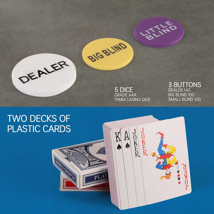 400Pc Numbered Fake Poker Chips Mahjong Chips 4g Light Weight Plastic Counting Chips Value Price Account Counters,Mini Trave Poker Blackjack Sets for Beginner,2 Decks Playing Cards Denominations Games