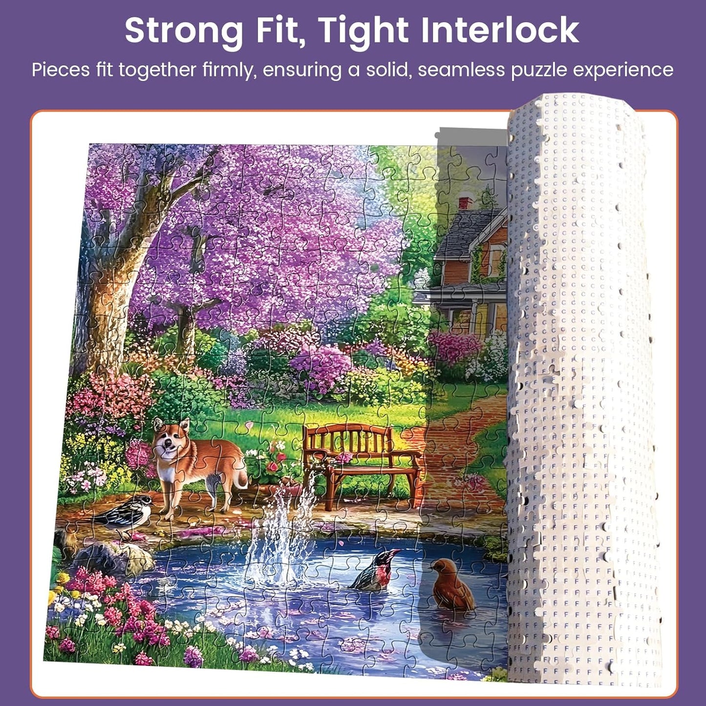 300 Piece Puzzles for Adults,Spring Jigsaw Puzzle for Kids Seniors,Puzzle with Letters on Back,Interlock Perfectly No Dust,Interlock Perfectly No Dust,Challenging Family Activity Game Gifts,20.5*15In