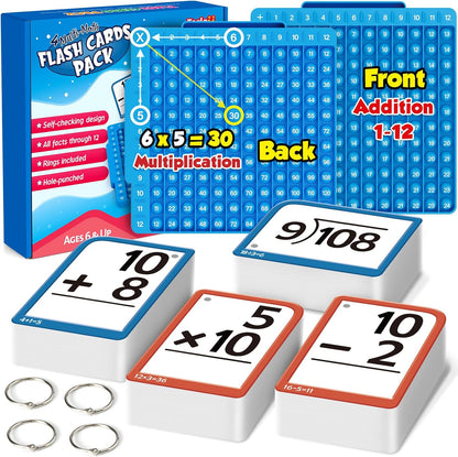 Torlam Math Board, Multiplication Game Board, 12x12 Math Manipulatives Game Board Multiplication,Division, Addition, Subtraction Games Toys for Kids, 1st, 2nd, 3rd, 4th, 5th, 6th Grade