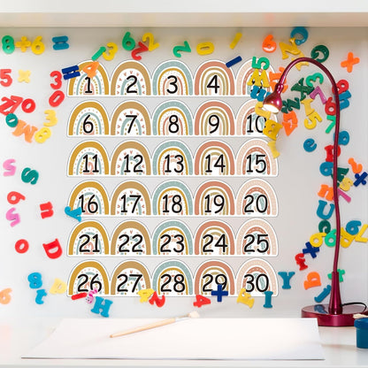 Number Line for Classroom Wall (-20 to +120) Boho Heart Shape Number Bulletin Board for Students Math Learning Boho Bulletin Border Decor Numbers Boarder Strips for Home School