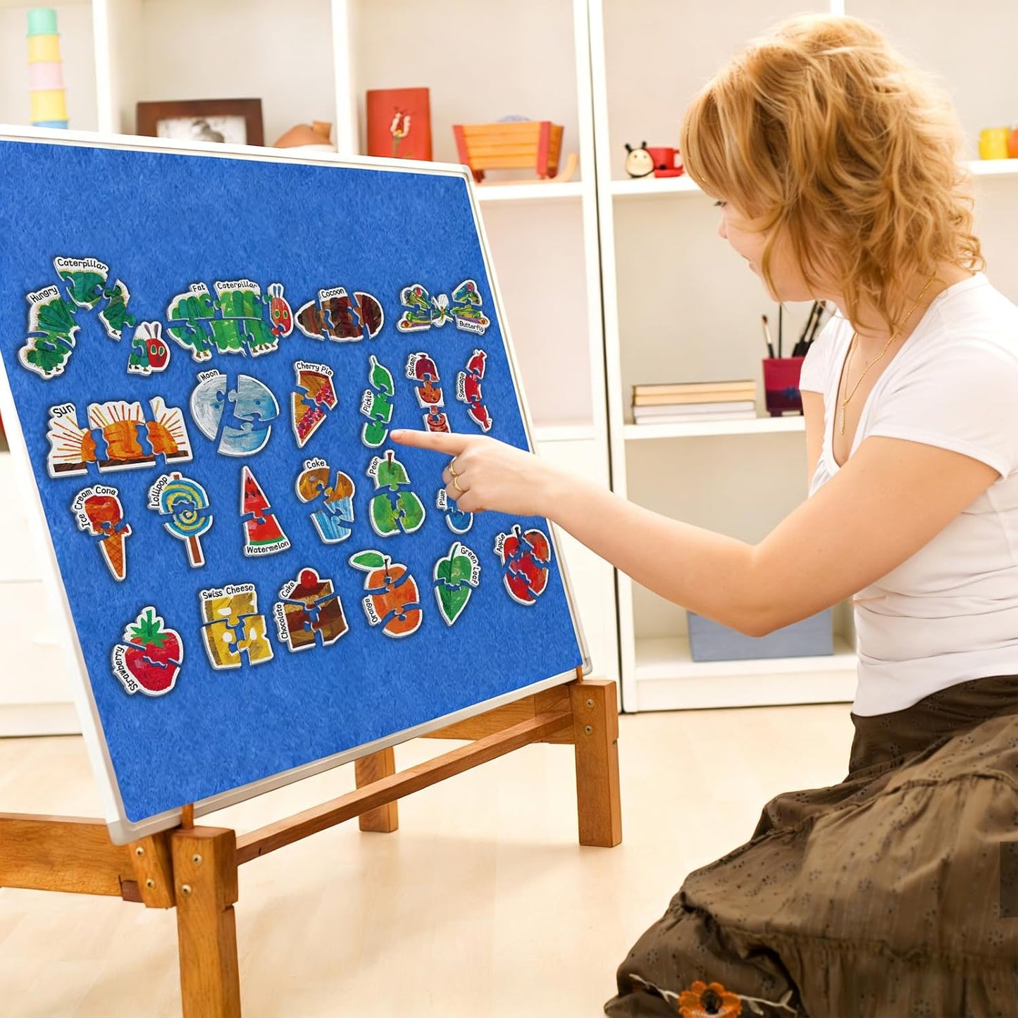 68 Pieces The Very Hungry Caterpillar Matching Game Felt Board Story Sets Alphabet Puzzle Flannel Board for The Classroom Alphabet Game
