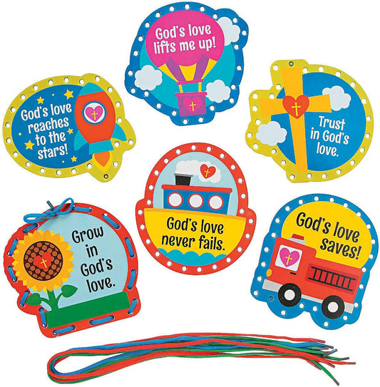 God's Love Lacing Cards - 24 Pieces - Educational and Learning Activities for Kids