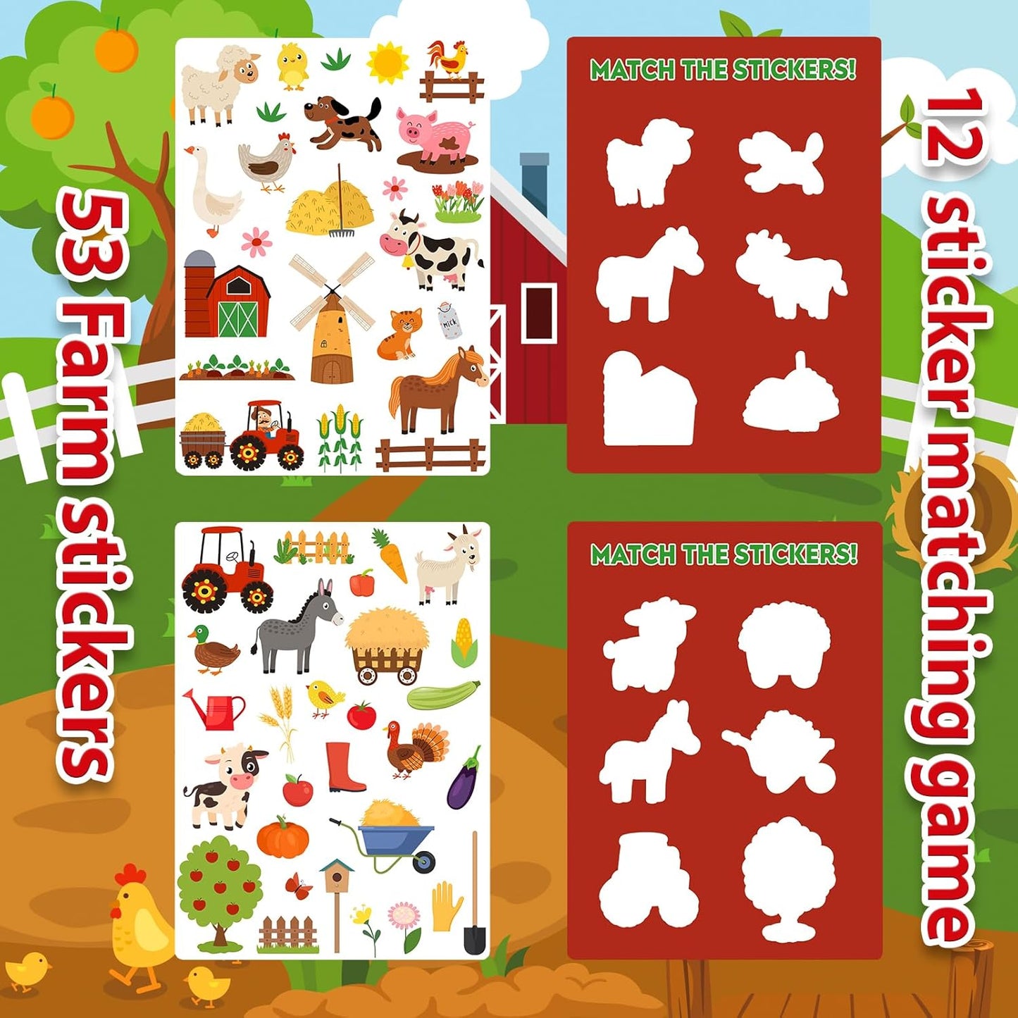 Jelly Sticker Books for Toddlers 2-4 Years, Reusable Sticker Book for Kids 1-3, Toddler Easter Basket Stuffers＆Travel Essentials Animals Stickers for Kids Toddler Plane Activities (Animals)