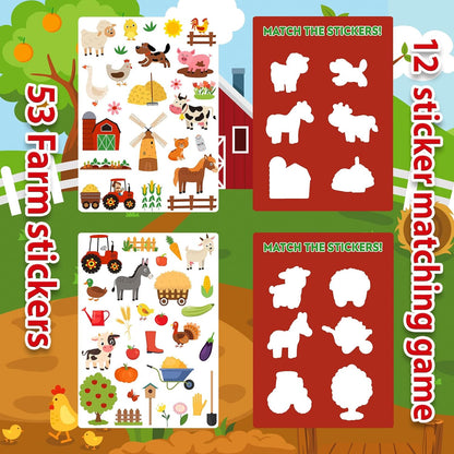 Jelly Sticker Books for Toddlers 2-4 Years, Reusable Sticker Book for Kids 1-3, Toddler Easter Basket Stuffers＆Travel Essentials Animals Stickers for Kids Toddler Plane Activities (Animals)