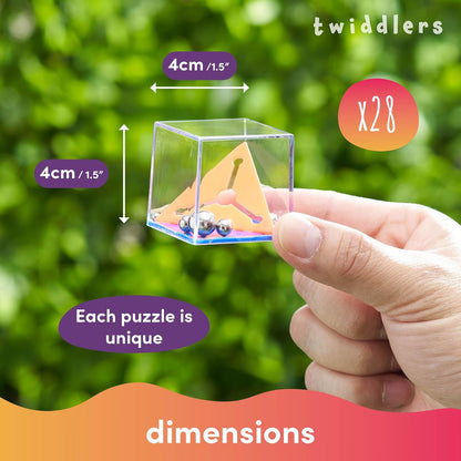 THE TWIDDLERS 12 Pack Brain Teaser Puzzle Cubes, Kids Party Favors - Assorted Difficulty Levels, Christmas Goodie Bag Fillers, Birthday Party Toys, Educational Classroom Prizes, Gifts for Boys Girls