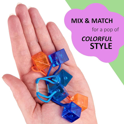 20pc Ponytailers Balls Elastics 18mm Round Opaque Multicolored Twin Beads Bauble Holders Toddler Kids Braiding Styling