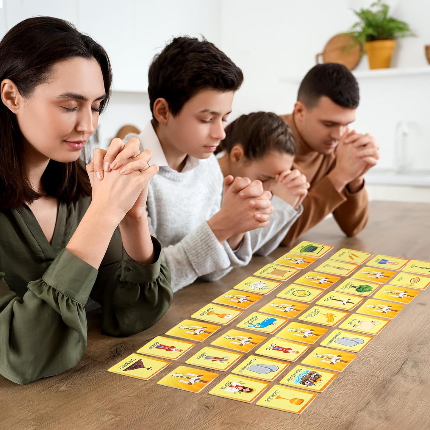Fuutreo 82 Pcs Christian Memory Matching Games Religious Bible Matching Cards Memory Game Concentration Cards for Winter Holiday Educational Gifts Family Supplies
