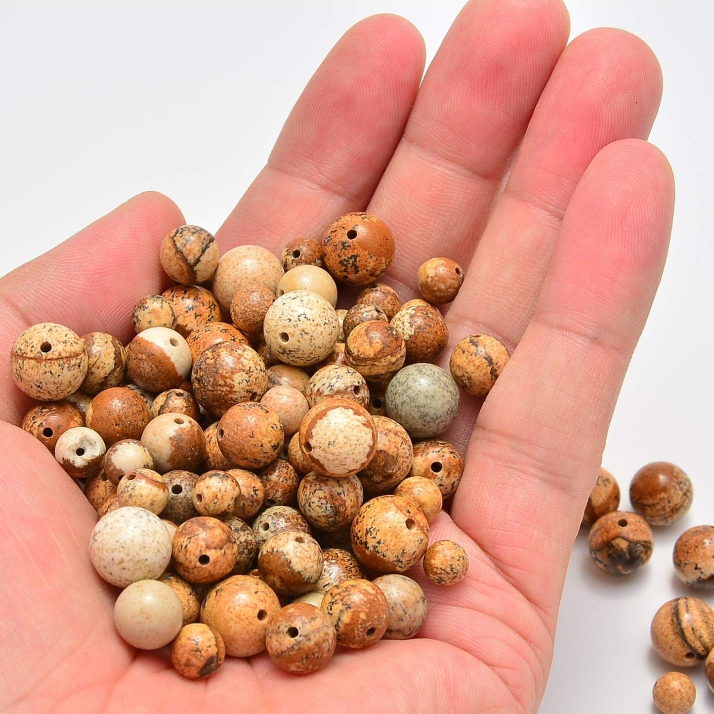 NCB 100pcs Original Natural Stone Beads Gemstone Round Loose Beads 6mm 8mm 10mm (Blue Aventurine, 6mm 100Beads) - Colors A