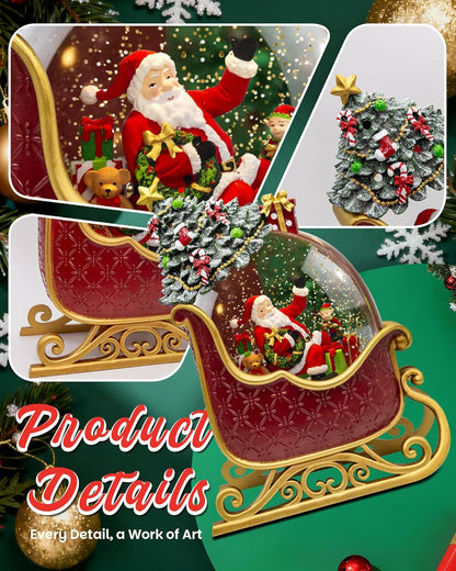 Extra Large Christmas Snow Globes Christmas Lantern, 12.99" Musical Snow Globe with 8 Songs, Santa Snowglobe for Kids Adults, 6H Timer Dual Power, Lighted Christmas Decorations Indoor Gifts