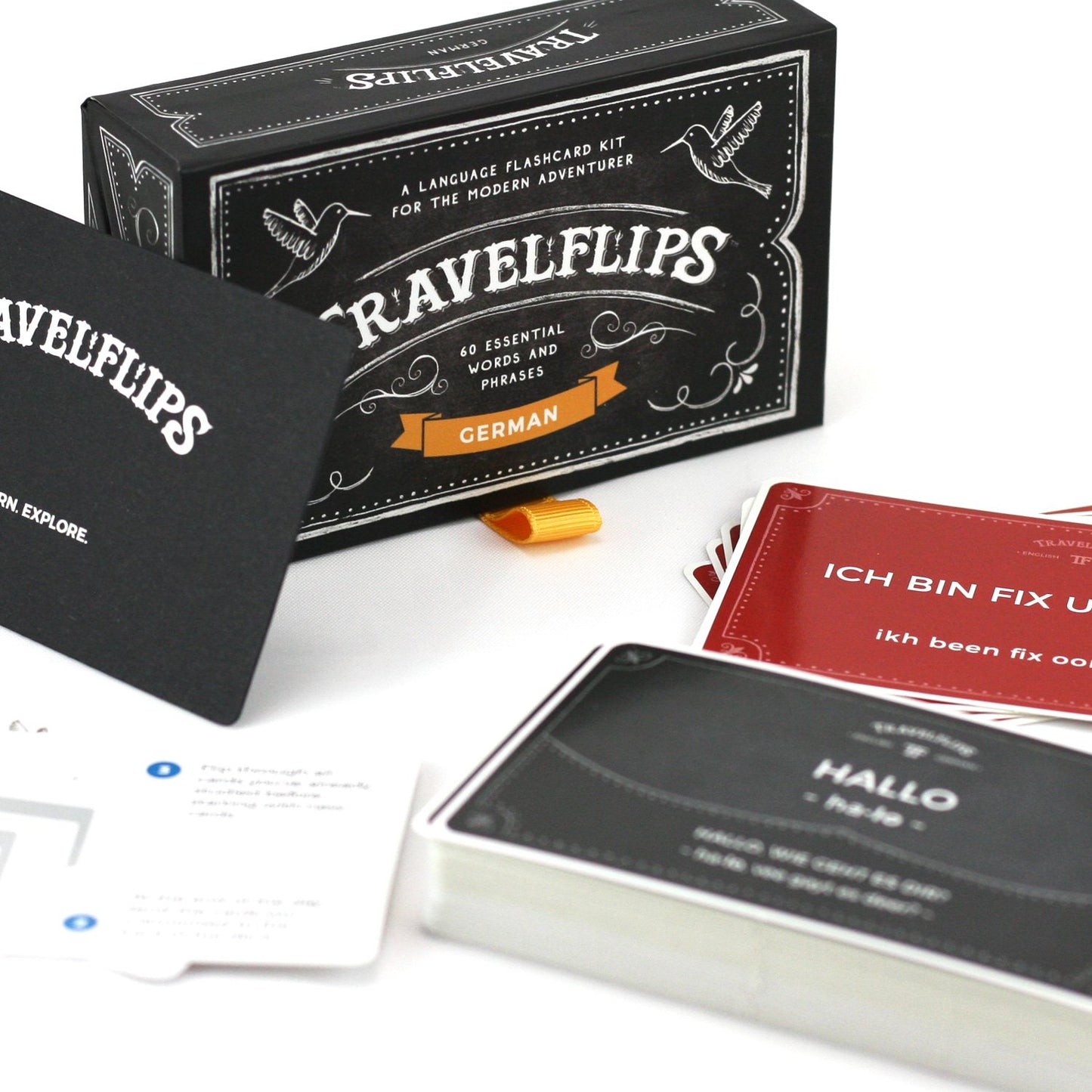 Italian Flash Cards - Learn Italian Language Vocabulary Words and Phrases - Basic Sentences for Beginners - Gift for Travelers, Kids, and Adults - Language Cards by Travelflips