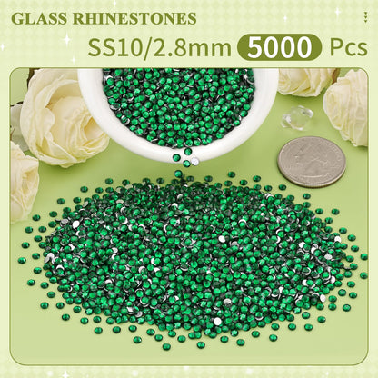 5000PCS SS6/2mm Glass Crystal Rhinestones (Clear), Bedazzling Flatback Rhinestones for Crafting DIY Crafts Nail Art Makeup Decoration, Gems Diamond Charms for Tumbler Shoes Clothing Mug