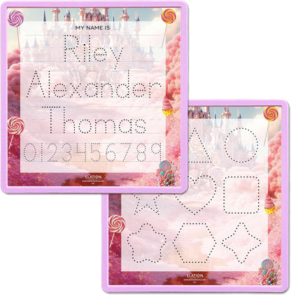 Kid's Name Tracing Board | Dry Erase Letter Tracing | Reusable Name Board | Alphabet Letters | Personalized | Candy Theme