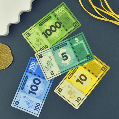 Queensell Play Money Suitable for Monopoly Board Game – 480 pcs of 60 Each Bill Denomination – Double Sides Printing Paper Money for Pretend Play Cashier - 480 pcs