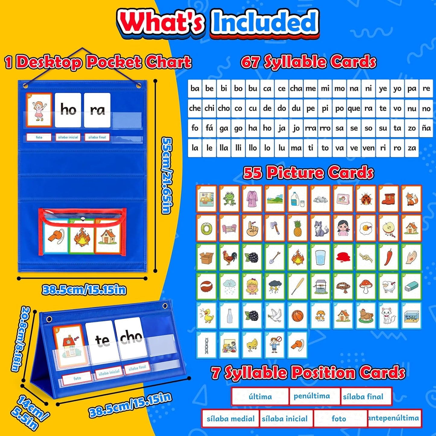 Torlam Blends & Digraphs Pocket Chart, Onset Rime Phonics Games Sight Word Flash Cards, Educational Spelling Reading Learning Blending Board, Elementary Kindergarten Classroom Teachers Must Haves