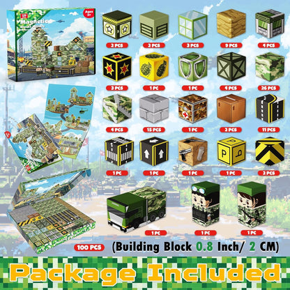Annexfun Magnetic Blocks - 100PCS Build Magnetic Dark Mechanical Guardian Castle - Magnetics Toys for Montessori Toddler Christmas Birthday Gifts - STEM Sensory Toys for 3 4 5 6 7 8 9 10 Year Old Boys
