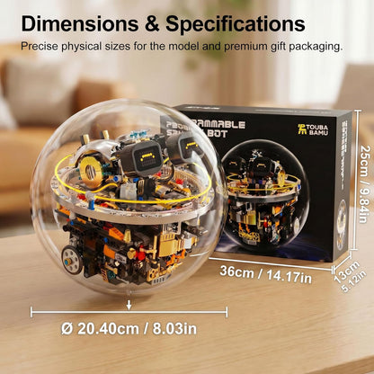 Spherical Robot Toy Kit for Kids Ages 8-12 — Remote & APP Control, STEM Robotics Building Set 804 PCS with Rechargeable Motor, 17 LED Expressions, Birthday for Boys Girls