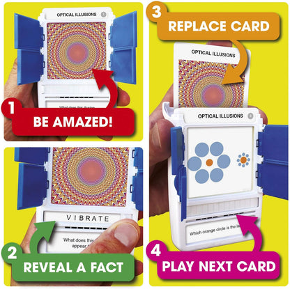 100 PICS Brain Teasers Travel Game - Solve 100 Puzzles | Flash Cards with Slide Reveal Case | Card Game, Gift, Stocking Stuffer | Hours of Fun for Kids and Adults | Age 6+