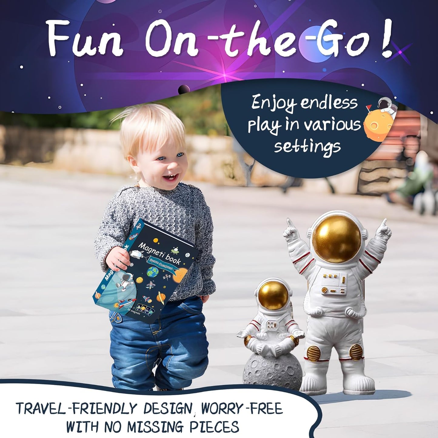 Marble Run for Kids, Vertical Magnetic Marble Maze Track with Doodle Board & Residue-Free Nano-Adhesive, STEM Explorers Brain Teaser Toy for Boys Girls Ages 3-12, Creative Thinking Games Gifts