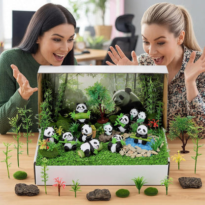 Teyva Daily 48 Pcs Dinosaur Diorama Kit Habitat Project Box Set 3D Dinosaurs Diorama Supplies Include Dinosaurs Model Figures & Eggs Volcano Artificial Trees with Cardboard for DIY Crafts Gifts