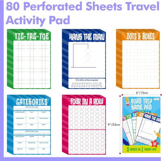 Pen Control & Tracing Activity Pad, 80 Tear-off Sheets Alphabet & Number Handwriting Practice Notepad for Kids, Letters A-Z/Numbers1-20/Patterns Tracing Workbook for Plane, Car Travel, Road Trip