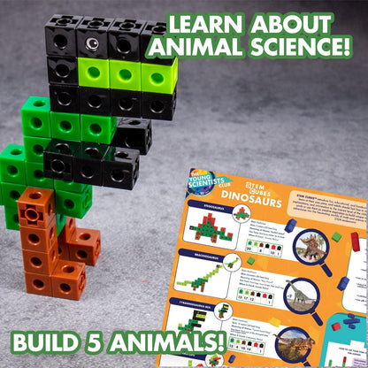 The Young Scientists Club STEM Cubes, Build, Learn & Create with 100+ Math Cubes Manipulatives, 4-in-1 Educational Games, Math Cubes for Kids Ages 4-8, Awesome Learn Through Play Toys