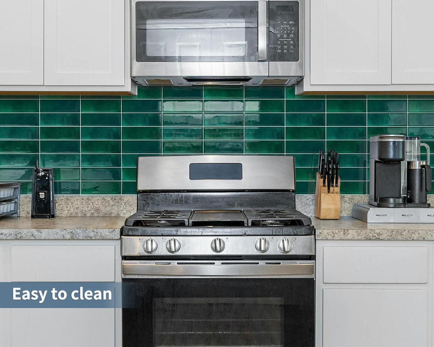Plain White Peel and Stick Backsplash Tile Rectangle Subway Self Adhesive Wall Tiles for Kitchen (10-Sheet,12"x12")