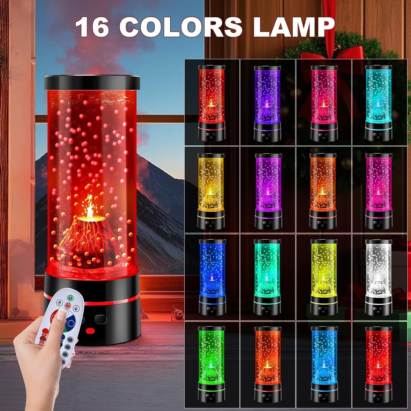 Volcano Lamp Science Kit, STEM Volcano Eruption Educational Kids Night Light USB/Battery Power, Christmas Gifts for Kids Adults,Leak-Proof Relaxing Sensory Light for Home Bedroom Decor (Gift Ready)