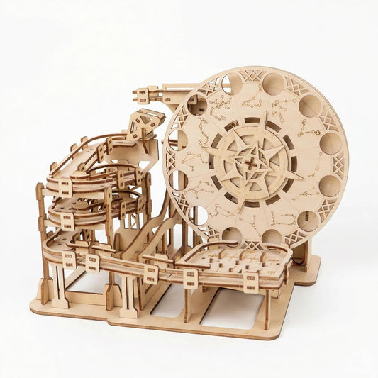 3D Wooden Puzzles for Adults Wood Marble Run to Build Wood disc Creative Mechanical Puzzles Assembly Model Building Kits Perfect Christmas and Birthday Gifts