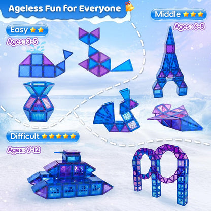 MAGBLOCK 85Pcs Marble Run Magnetic Tiles Toy Building Blocks STEM Educational Child Brain Development Kit Magnet Construction Toys for Boys Girls Kids Age 5 6 7+ Years Old