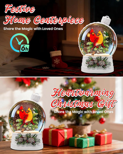 Extra Large Christmas Snow Globes Christmas Lantern, 12.99" Musical Snow Globe with 8 Songs, Santa Snowglobe for Kids Adults, 6H Timer Dual Power, Lighted Christmas Decorations Indoor Gifts