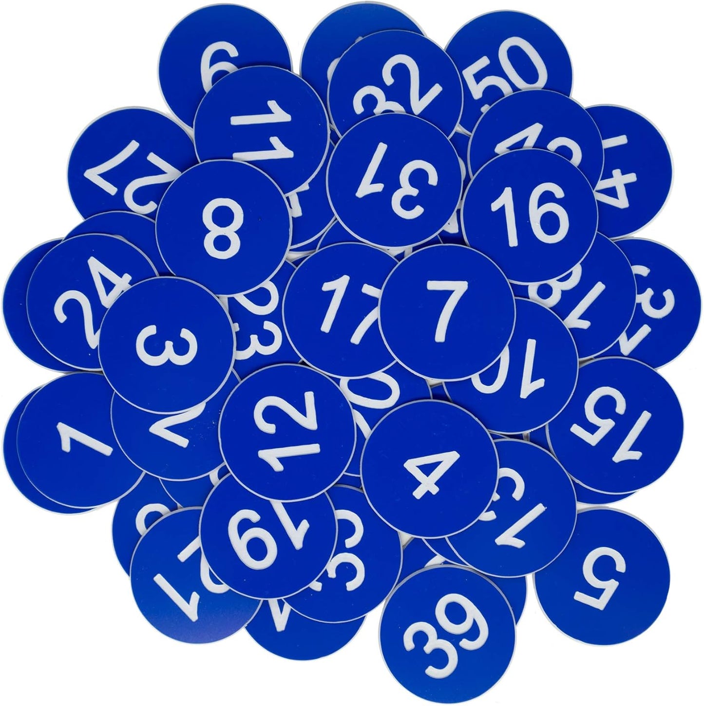 StayMax Plastic Number Tags Engraved Numbered Tags Without Hole (1-50, Black)