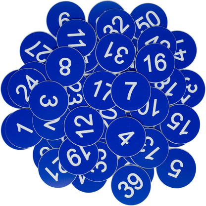 StayMax Plastic Number Tags Engraved Numbered Tags Without Hole (1-50, Black)