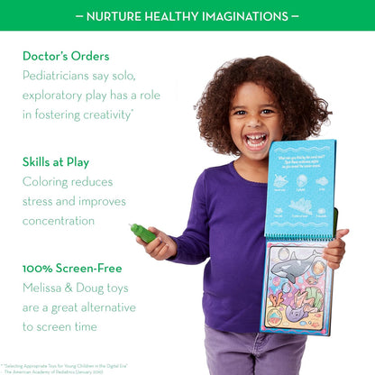 Melissa & Doug On The Go Water Wow! Mess Free Coloring Book, Reusable Water-Reveal Activity Pad, Dinosaurs, Travel Toys, Party Favors, for Toddlers & Kids Ages 3+