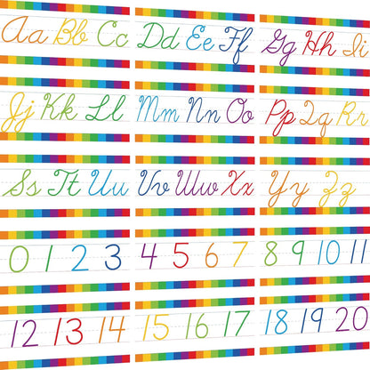 Alphabet for Classroom Wall - 15 PCS Crayon ABC Manuscript Alphabet Line for Classroom Wall Alphabet Bulletin Board Set for Pre School Elementary Classroom Homeschool, Playroom Bedroom Decorations
