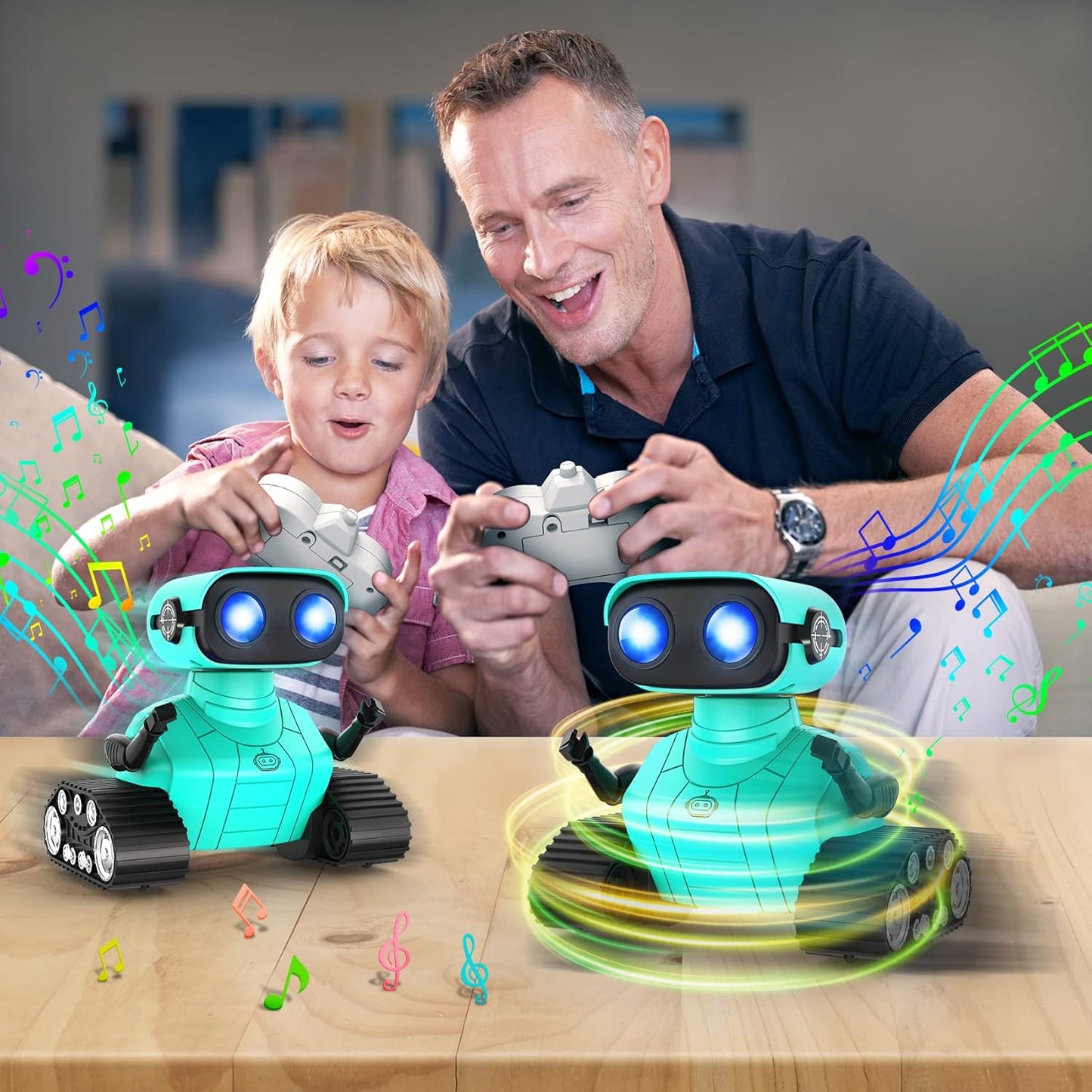 Hamourd Robot Toys for Boys Girls, Emo Robot with Walkie-Talkie Function, Gesture Sensing, Flexible Head & Arms, Programming Motion, Dance Moves, Music, Multi-Mode LED Eye, Toys for Ages