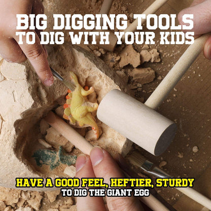 Dinosaur Egg Dig Kit, Unearth a Jumbo Dino Egg with 12 Unique Large Surprise Dinosaur Toys, Ideal Educational STEM Toys and Gifts for Kids Aged 5-7, Suitable for Party and Easter