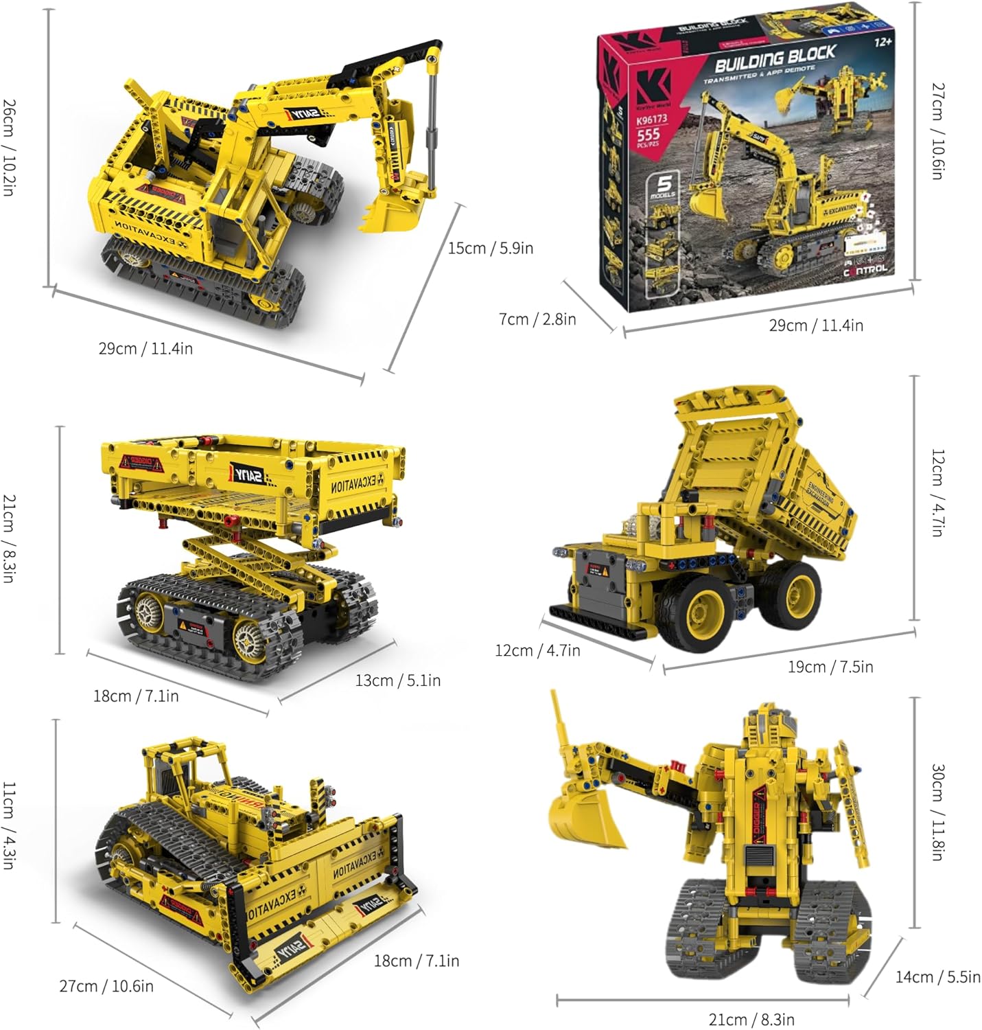 STEM Toys, App and Remote Control Excavator for Boys, Science Kit Robotics for Kids Ages 12-16, Educational RC Bulldozer Toy, STEM Kits for Kids Age 12-14, Construction Gift