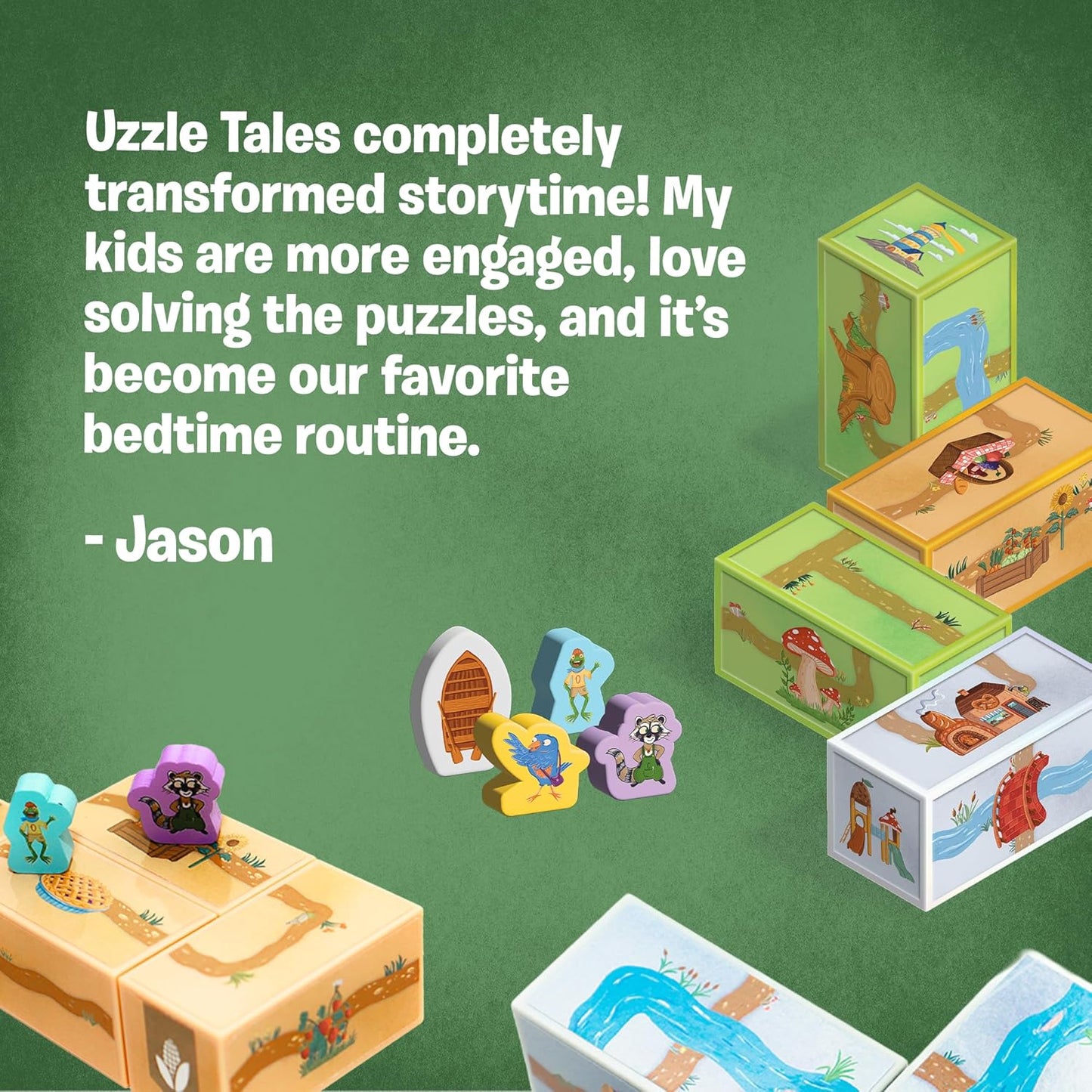 Uzzle Tales: Coral Cove – Interactive Storybook Puzzle, 2-in-1 Fun Family Story Block Game – Ages 7+ - STEM Learning Story Cards and Story Blocks for Kids