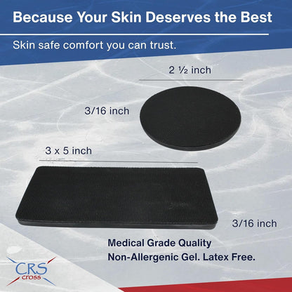 CRS Cross Gel Discs. Ankle Gel Pads. Premium Cushion and Protection for Ice Skates, Hockey, Roller Skating, Inline, Hiking, Riding, and Ski Boots.