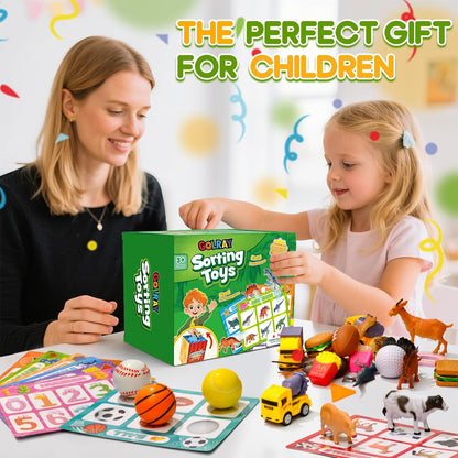 Golray Sorting Toys for Toddlers with Mystery Box, Educational Sorting Games with 8 Themes and 52 Matching Pieces for Preschool & Home Learning, Speech Therapy Toys, Montessori Gift for Kids Ages 3–5