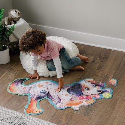 Peaceable Kingdom Giant Floor Puzzles with Uniquely Fun Shaped Pieces for Kids Ages 3+ Gifts for Boys and Girls - Racecar