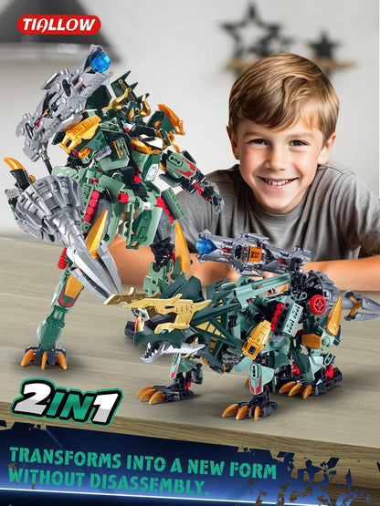 TIALLOW Pterodactyl Robot 2 in 1 Building Toy Sets, Dinosaurs Mech Transforming Building Block Model, Mecha Action Figures Pterosaur Building Kits, for Boys, Adult Age 8-12 (Pterodactyl)