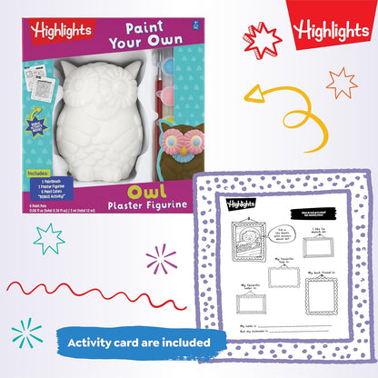 Highlights Paint Your Own Plaster Figurine & Activity Kits – DIY Art Sets with Figurines, Paints, Brush & Bonus Activities – Multiple Themes – Ages 6+