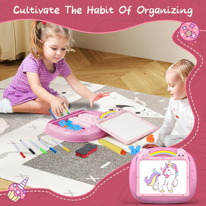 Cokzer Gift for 1-2 Year Old Girls, Toddler Girl Toys with Magnetic Letters and Numbers, Learning and Educational Toys for 1 2 Year Old, Girls Birthday (Unicorn Pink)