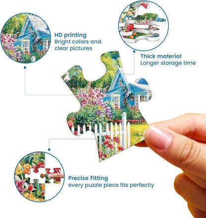 300 Piece Puzzles for Adults,Beautiful Nature Landscape Puzzle for Adults Kids Seniors,Recycled Cardboard Unique House Puzzle 300 Piece,Challenging Family Game Great Gift for Family Friends,20.5x15 in