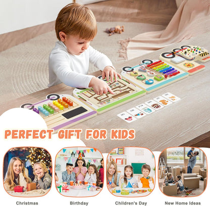 Spacocld Rocket Activity Wall Busy Board Panels - Sensory Wall Panel for Kids, Montessori Toddler Wall Activity Board(5PCS)