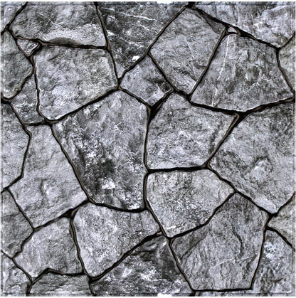 COMSTICKC 3D Faux Gray Stone Wall Sticker Peel and Stick Wall Panels,10 Pcs of 12"X12",Ultra-Light Thin PVC Decorative Tiles Rocks Stone Backsplash Interior Decor,Paintable