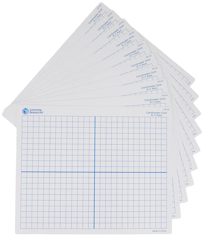 hand2mind - 42852 Plastic Cuisenaire Rods Classroom Kit (15 Sets of 74 Pieces) & Learning Resources 9"X 11" Double Sided x-Y Axis Dry Erase Mats,Ages 6+