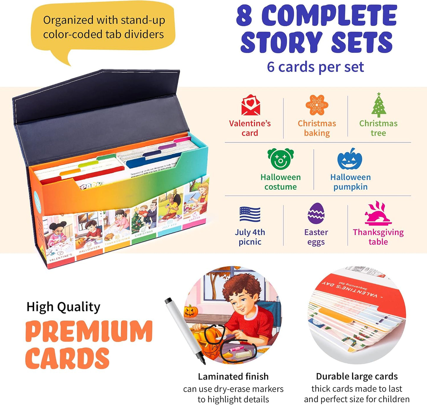 Sequencing Cards for Storytelling, Speech Therapy Game, Special Education Materials, Sentence Building, Problem Solving, Homeschooling Sequence Cards, Autism Game, Picture Sences, SEL